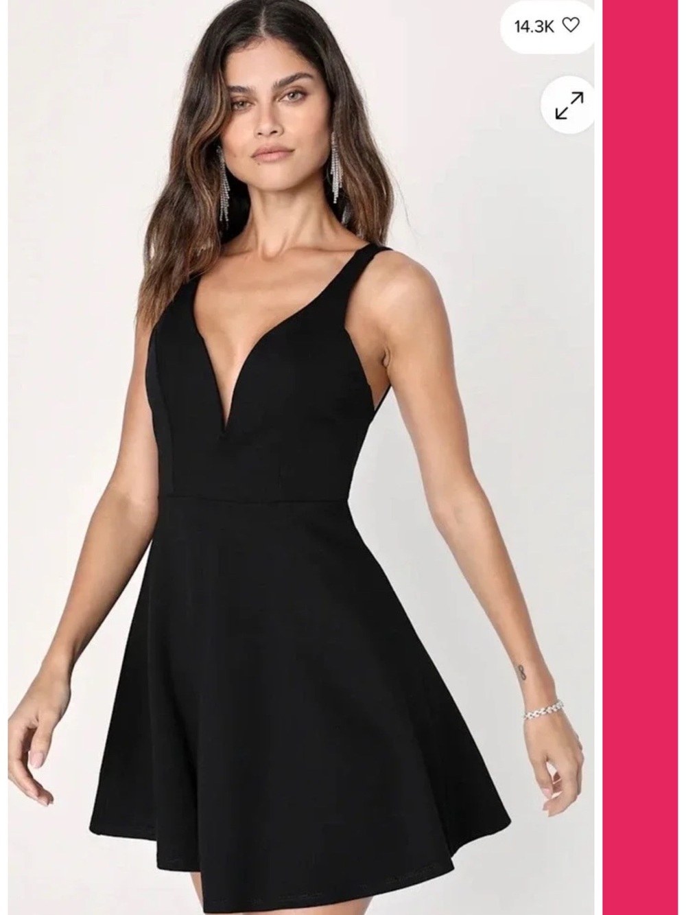 Lulus Love Galore Strappy Sleeveless Mini Skater Dress in Black M EUC Evening